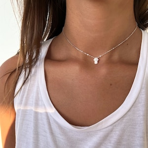 Gold hamsa choker necklace discount