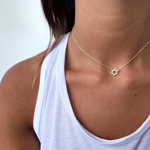 Sterling Silver Star of David & Magen David Charm Pendant Necklace
