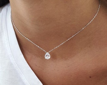 Vintage Pear Shaped Diamond Solitaire 