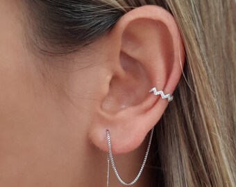 Gift For Her Tiny Helix Conch Dainty Cute Zircon Solid Silver Stud Crystal Flower Pierced 925 Sterling Silver Snowflake Earrings