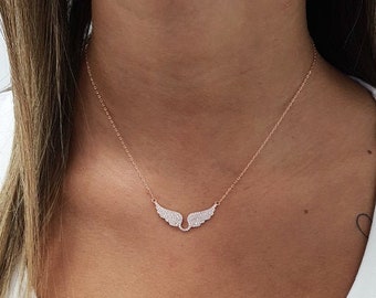 Waterfall Angel Wing Choker Silver & Gold Filled Crystal Women Pendant Necklace 