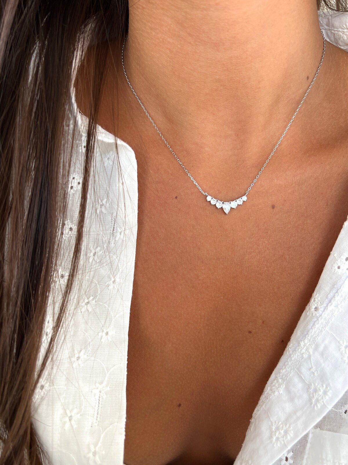 Collier Pendentif Goutte En Argent 925 Avec Malachite – Pierre Naturelle, Longueur Réglable, Cadeau élégant - 6