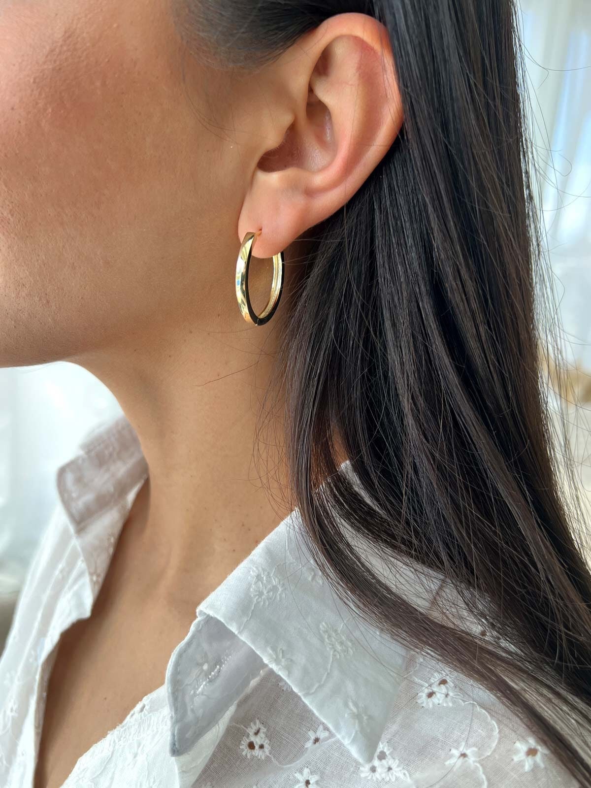 Dainty Hoop Earrings, Sterling Silver 925 Hoops Earring