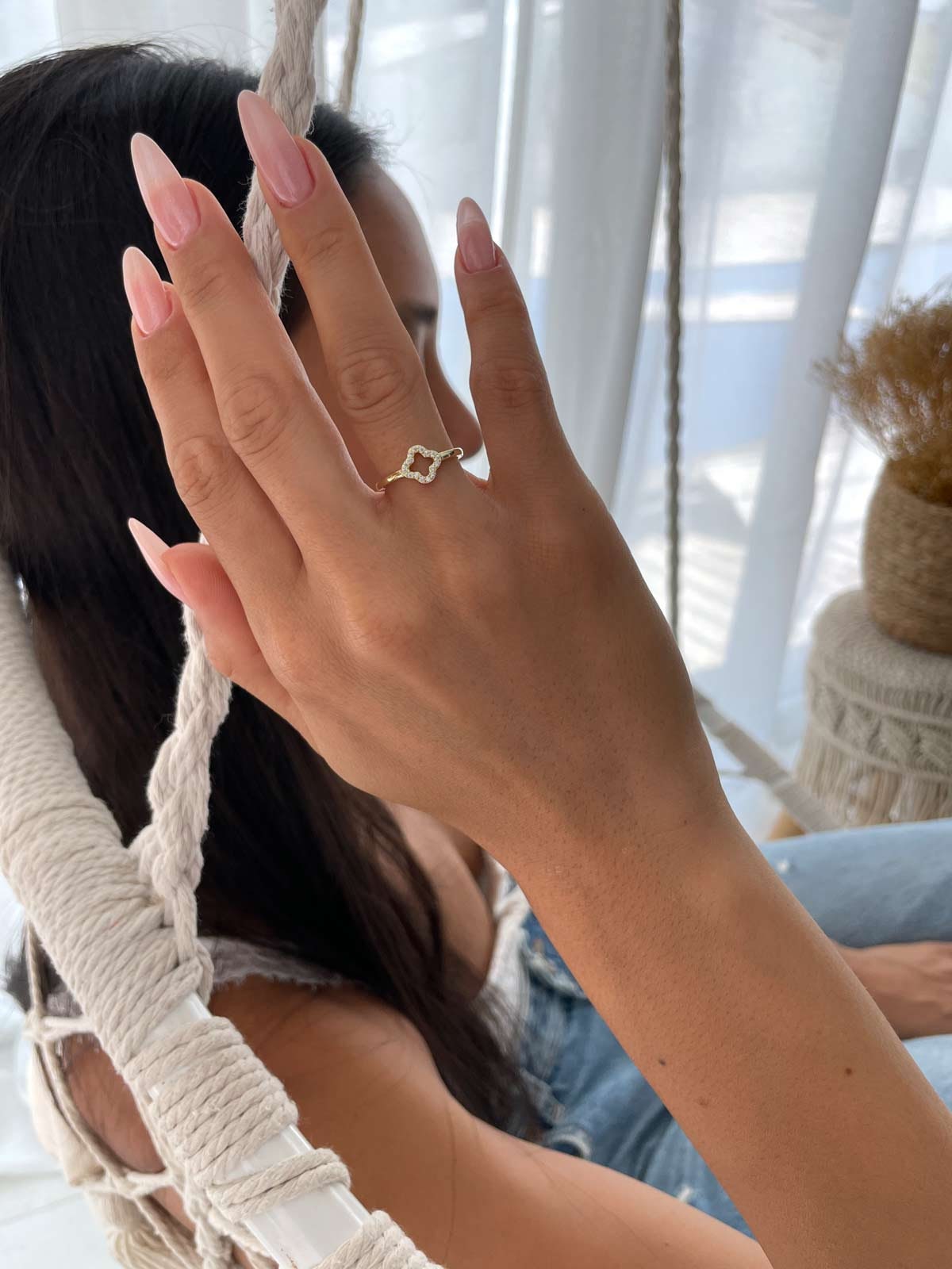 指輪・リング CLOVER RING Amazon.com: LAKEMON Gold Four Leaf Clover Ring for Women