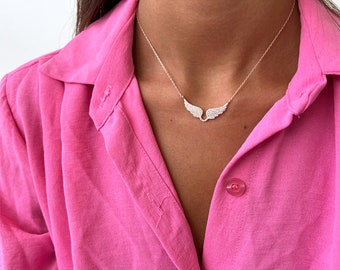 Angel Wings Pendant Necklace for Women | 925 Sterling Silver | Gold or Rose Gold Plated | Elegant & Meaningful Gift for Her