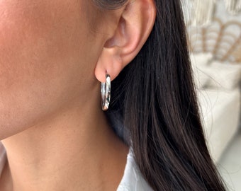 Dainty Hoop Earrings, Sterling Silver 925 Hoops Earring