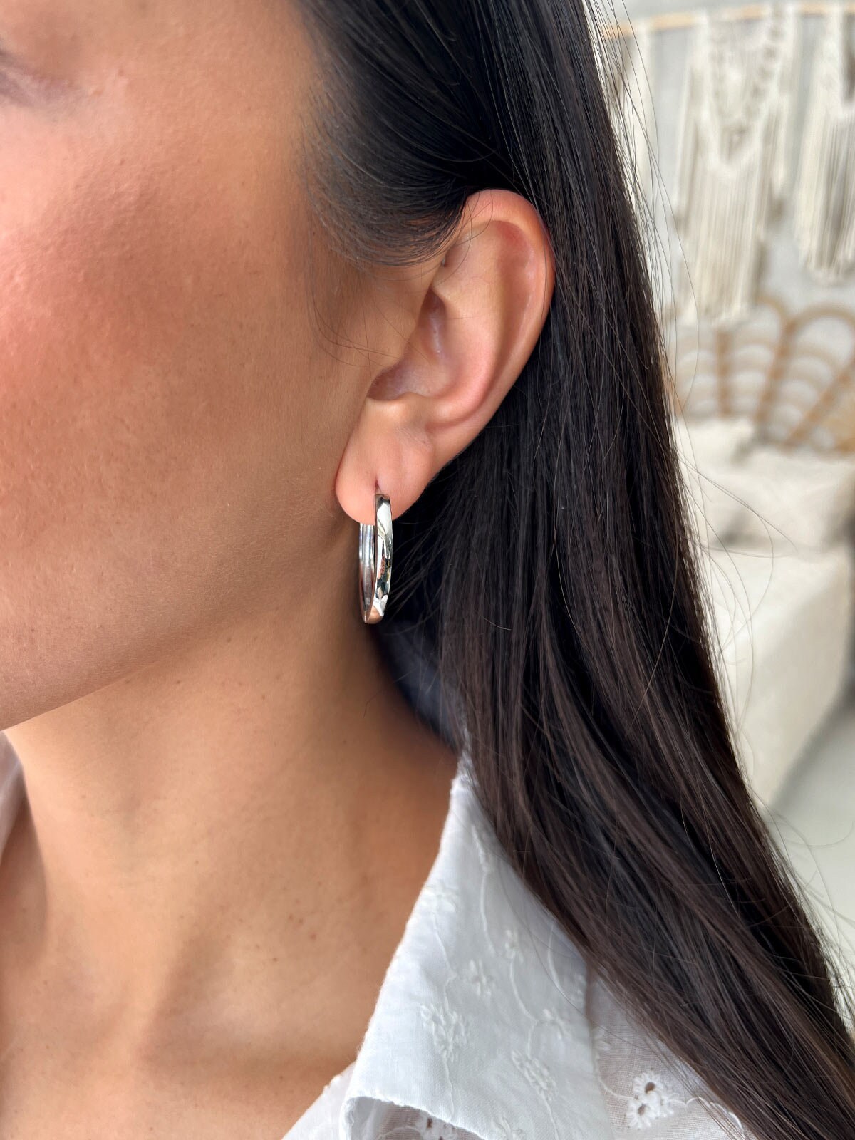 Dainty Hoop Earrings, Sterling Silver 925 Hoops Earring