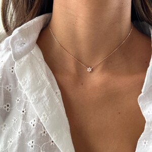 Gold Jewish Star Necklace, 14K Gold over 925 Sterling Silver Star of David Pendant, Tiny Minimalist Magen David Charm Necklace image 7