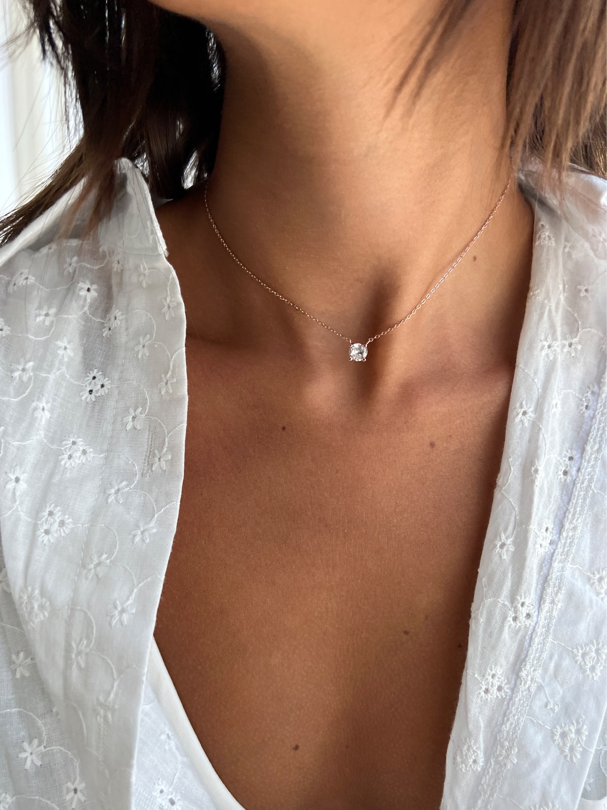 Collier Ras Du Cou En Argent 925 Avec Diamant Polki Brut - Bijou Fait Main Pour Femme, Style Vintage Plaqué Or