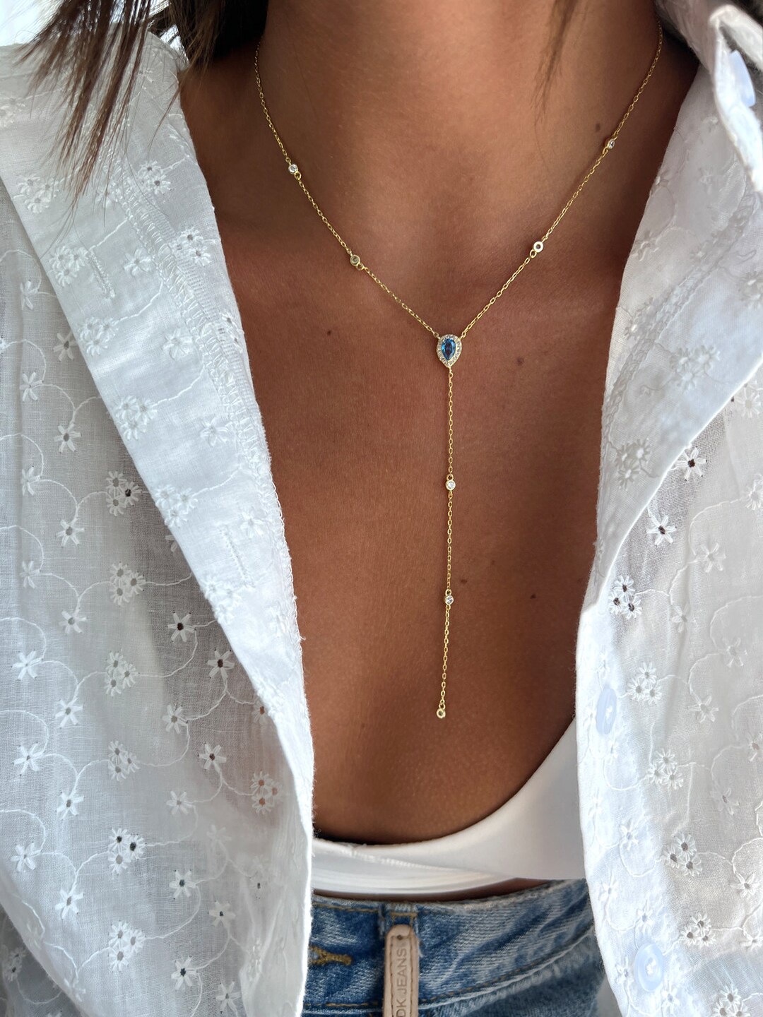 Triple Twist Lariat Horseshoe Necklace in Gold- L'Atelier Global