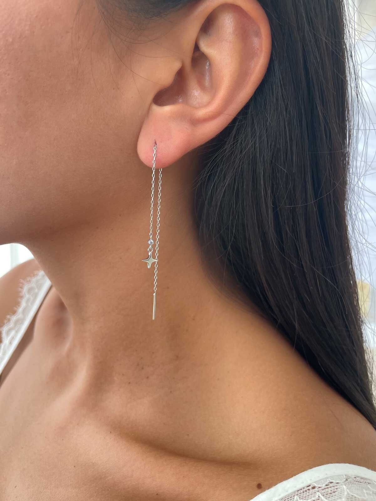 Qings Orecchini A Cerchio In Argento Sterling 925, Orecchini Huggie Con Stelle E Cubic Zirconia Orecchini Piccoli A Cerchio Gioielleria Di Moda Regalo