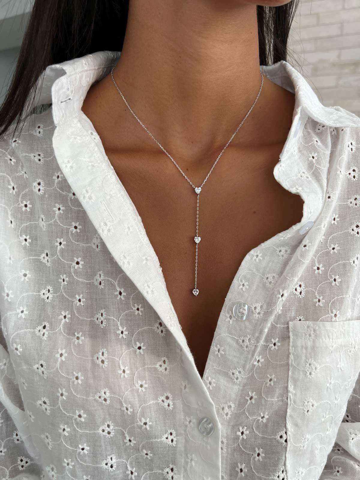 【TATIANA】(Silver925) Heart Tail Drop Tie Necklace MUSINSA | TATIANA (Silver 925) Heart Tail Drop Tie Necklace