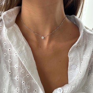 Gold Jewish Star Necklace, 14K Gold over 925 Sterling Silver Star of David Pendant, Tiny Minimalist Magen David Charm Necklace image 6
