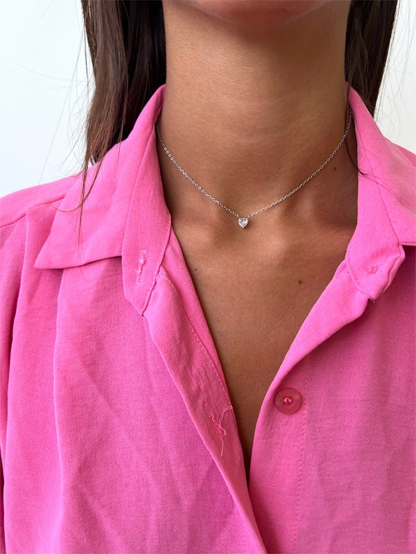 TOUKI heart choker necklace silver925