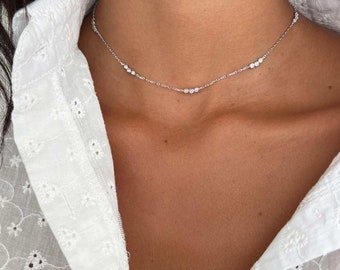 Collier Ras Du Cou En Argent Sterling Plaqué Or Jaune Avec Zircon Cubique - Silverspeck, Longueur 13 Pouces