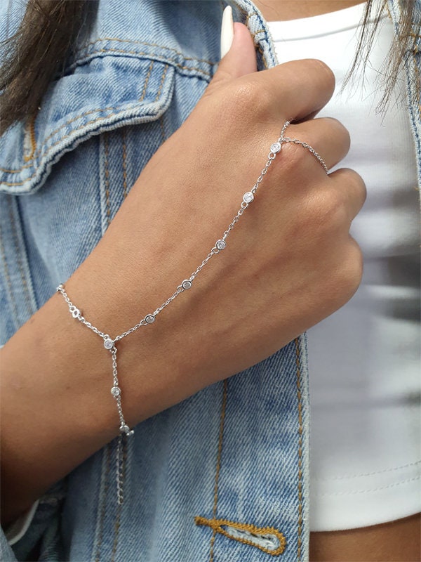 Sterling Silver Finger Bracelet Etsy UK