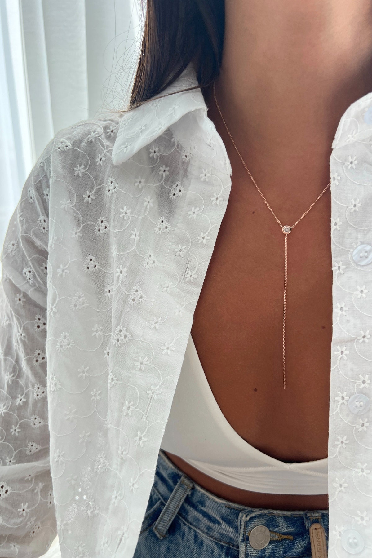 Yheakne Boho Satellite Y Collana Oro Palla Catena Collana Perlina Stazione Y Collana Lunga Catena Goccia Collana Minimalista Lariat Collana Gioielli Per Donne E Ragazze (oro