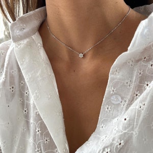 Gold Jewish Star Necklace, 14K Gold over 925 Sterling Silver Star of David Pendant, Tiny Minimalist Magen David Charm Necklace image 2