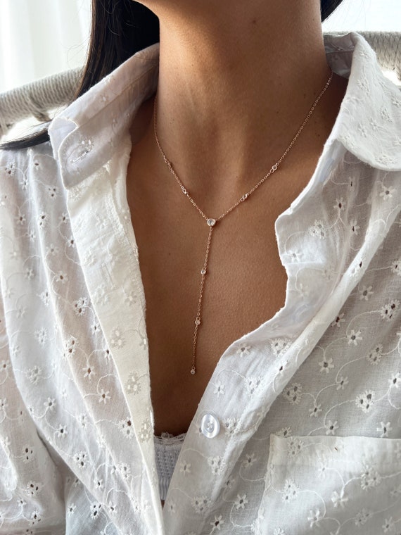 Cz lariat necklace deals