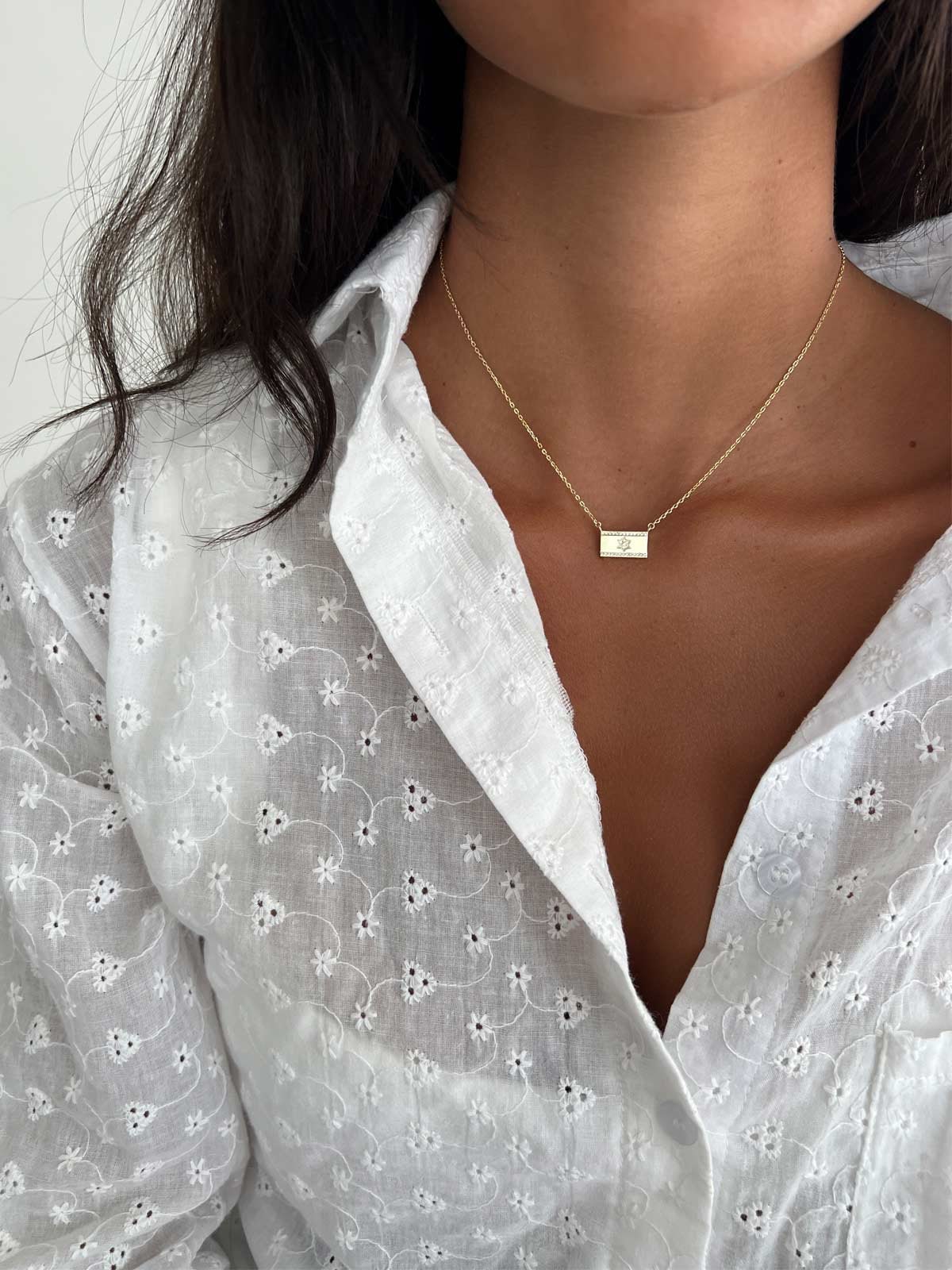 14k Gold Star of David Necklace, Silver 925 Magen David Pendant Necklace, Tiny ISRAEL flag Necklace, Jewish David Star Charm Choker Necklace