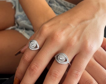 Sterling Silver Evil Eye Ring