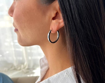 Dainty Hoop Earrings, Sterling Silver 925 Hoops Earring