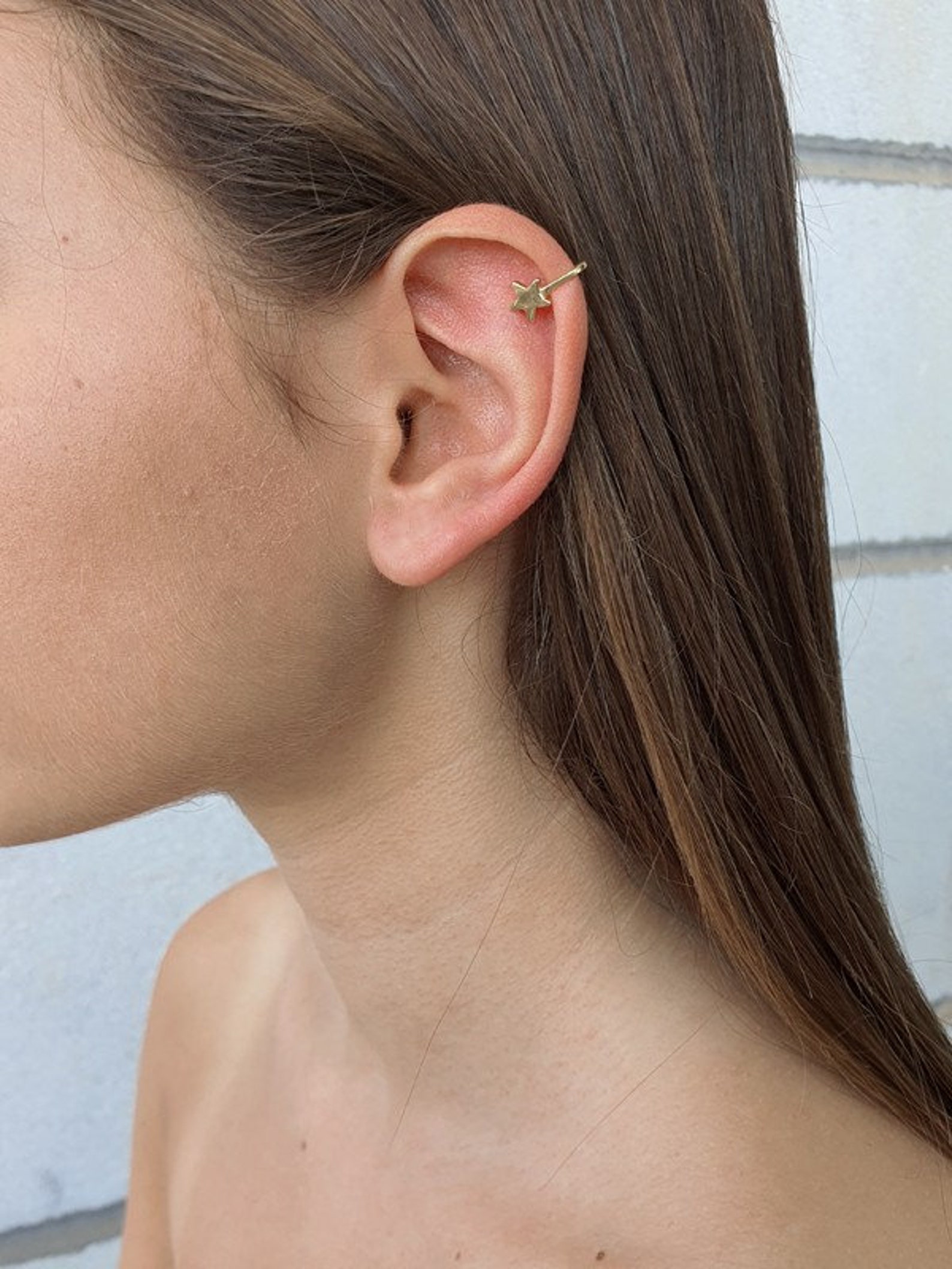 Fake Helix piercing Silver Helix Hoop Helix Ring Tragus Etsy