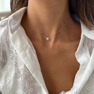 Gold Jewish Star Necklace, 14K Gold over 925 Sterling Silver Star of David Pendant, Tiny Minimalist Magen David Charm Necklace image 8