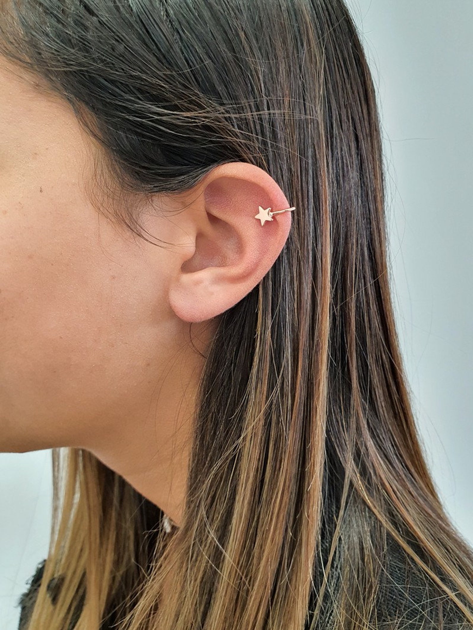 Fake Helix piercing Silver Helix Hoop Helix Ring Tragus Etsy