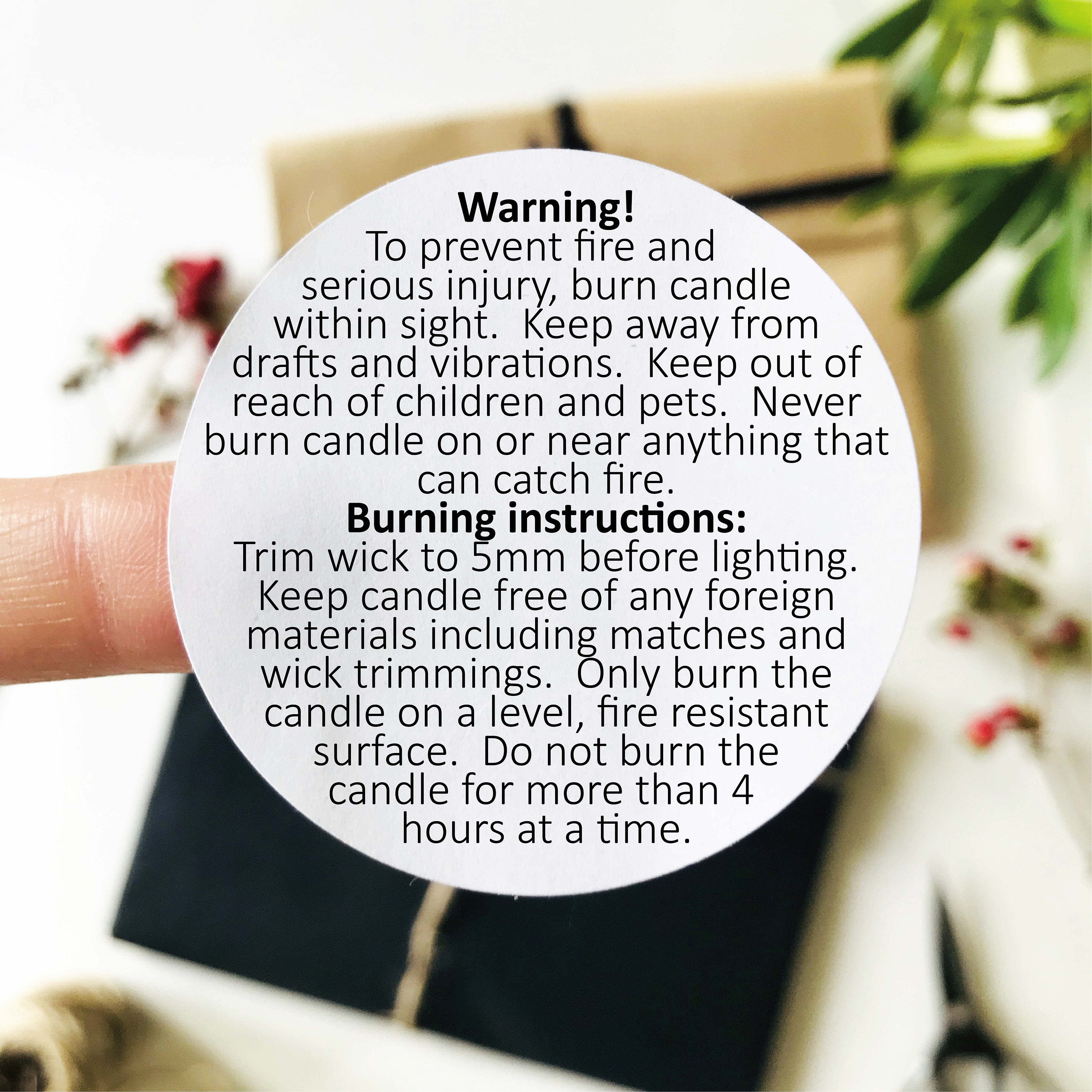 35x Candle Making WARNING Stickers Candle Safety Instruction Etsy