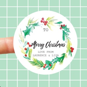 35X Personalised Christmas Labels Stickers, Christmas Gift Labels, Holiday Label, Gift Tag, Stickers for Children, Family Christmas Stickers