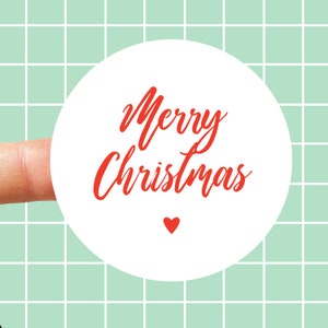 35x Christmas Stickers, Christmas Card Labels, Merry Christmas Present Stickers, Gift Labels, Heart