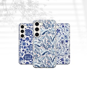 Floral Phone Case Toile Cover for Samsung Galaxy S24 S23 FE S22 Pro S21 Ultra S20 S10 A05s A15 A21 A34 A35 A51 A53 A54 A55 A73 Pixel 6A 7 8