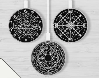 Chargeur sans fil Magic Array Spell Circle Tapis de chargement compatible avec tous les iPhone 13, 12, 11, Xr, X, 8, Samsung S22, S21 FE, S20 compatibles QI