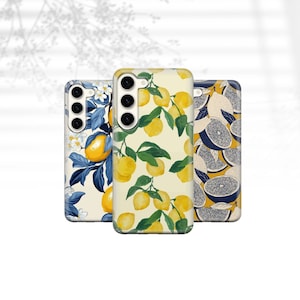 Gelbe Zitrone Handytasche Summer Fruit Cover für Samsung Galaxy S24 S23 FE S22 Pro S21 S20 S10 Ultra A25 A15 A52 A53 A54 A05s A13 A55 A35