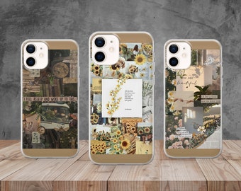 Aesthetic Phone Case Beige Collage Cover For iPhone 14, 13, 12, 11, Xs, Se & Samsung A12, A23, A51, A52, S10, S20, Huawei P30, P40, Pixel 6a