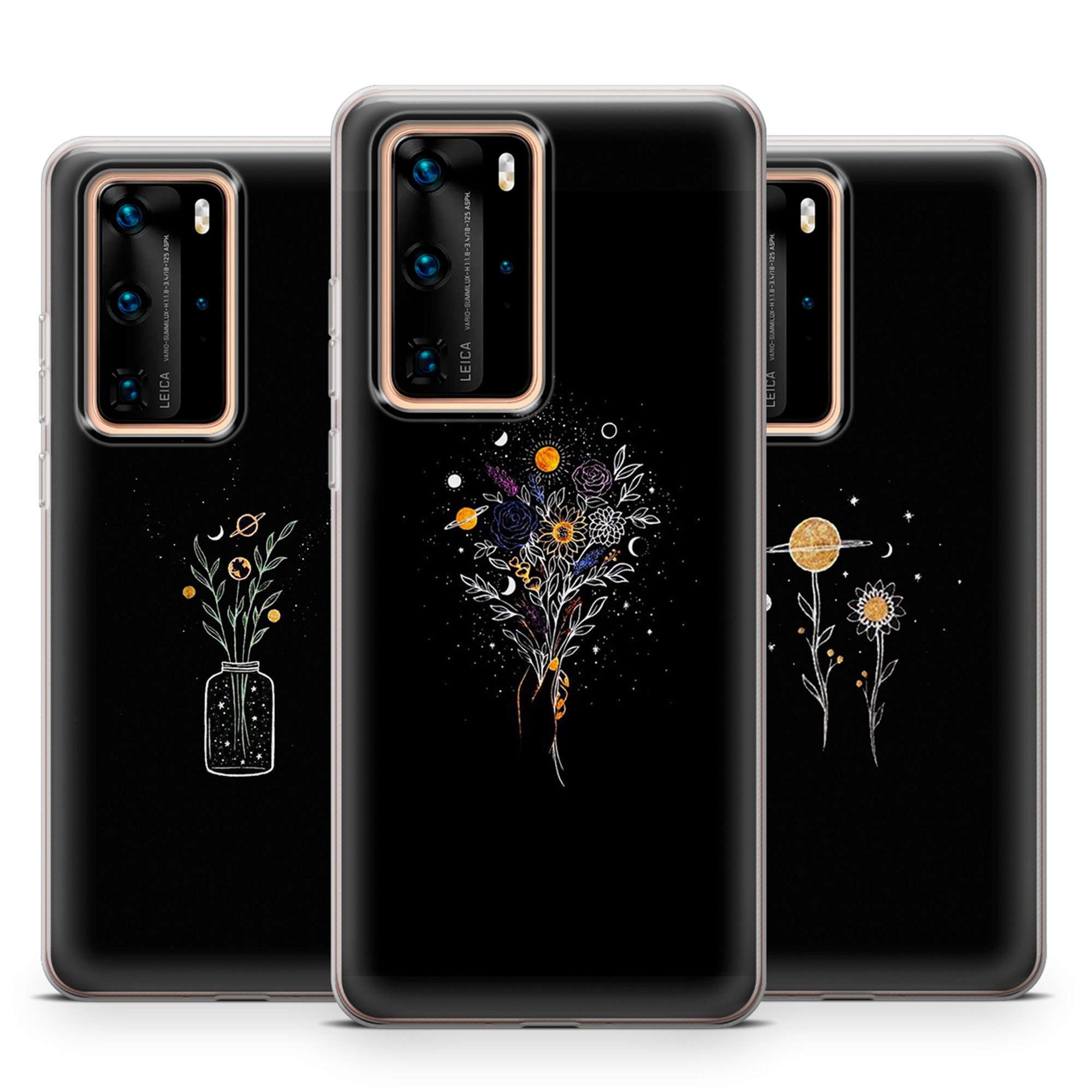 Flower Phone Case Celestial Cover For For Huawei P9 ,P10, P20 lite, P30 Pro, P40, P50, Mate 20, Mate 30, Mate 40, Pixel 5, 6a, OnePlus 9, 10