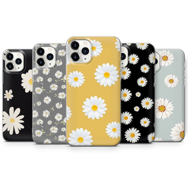 Daisy Phone Case Cute Floral Cover For iPhone 14, 13, 12, 11, Xs, Se & Samsung A12, A23, A40, A51, A52, S20, S21, S22, Huawei P30, Pixel 6a