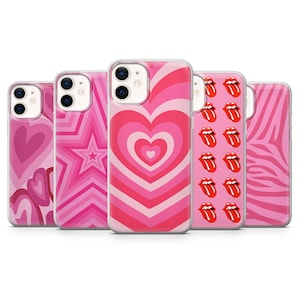 Aesthetic Heart Girly Pink Phone Case For iPhone 14, 13, 12, 11, Xr, Se, 8 & Samsung A12, A13, A23, A50, A51, A52, A53, S20, S21, Huawei P30