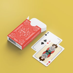 Speelkaarten - kaarten voor reizigers - rood kaartspel - custom ontwerp