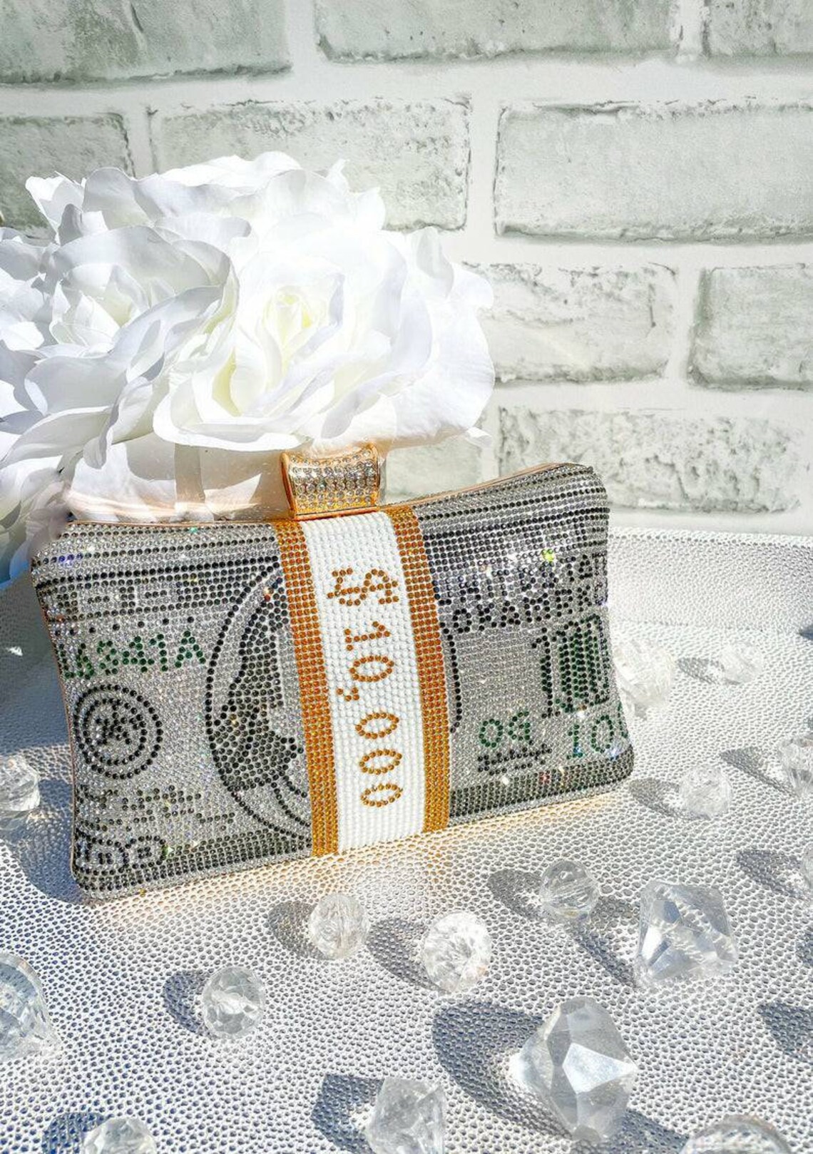 rhinestone money bag