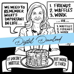 Parks and Rec: Leslie Knope Waffle Quote - Line Drawings with Quotes