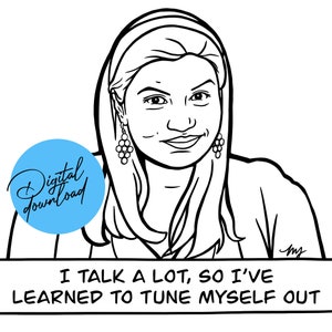 The Office: Kelly Kapoor - Line Drawing with Quotes, The Office Quotes