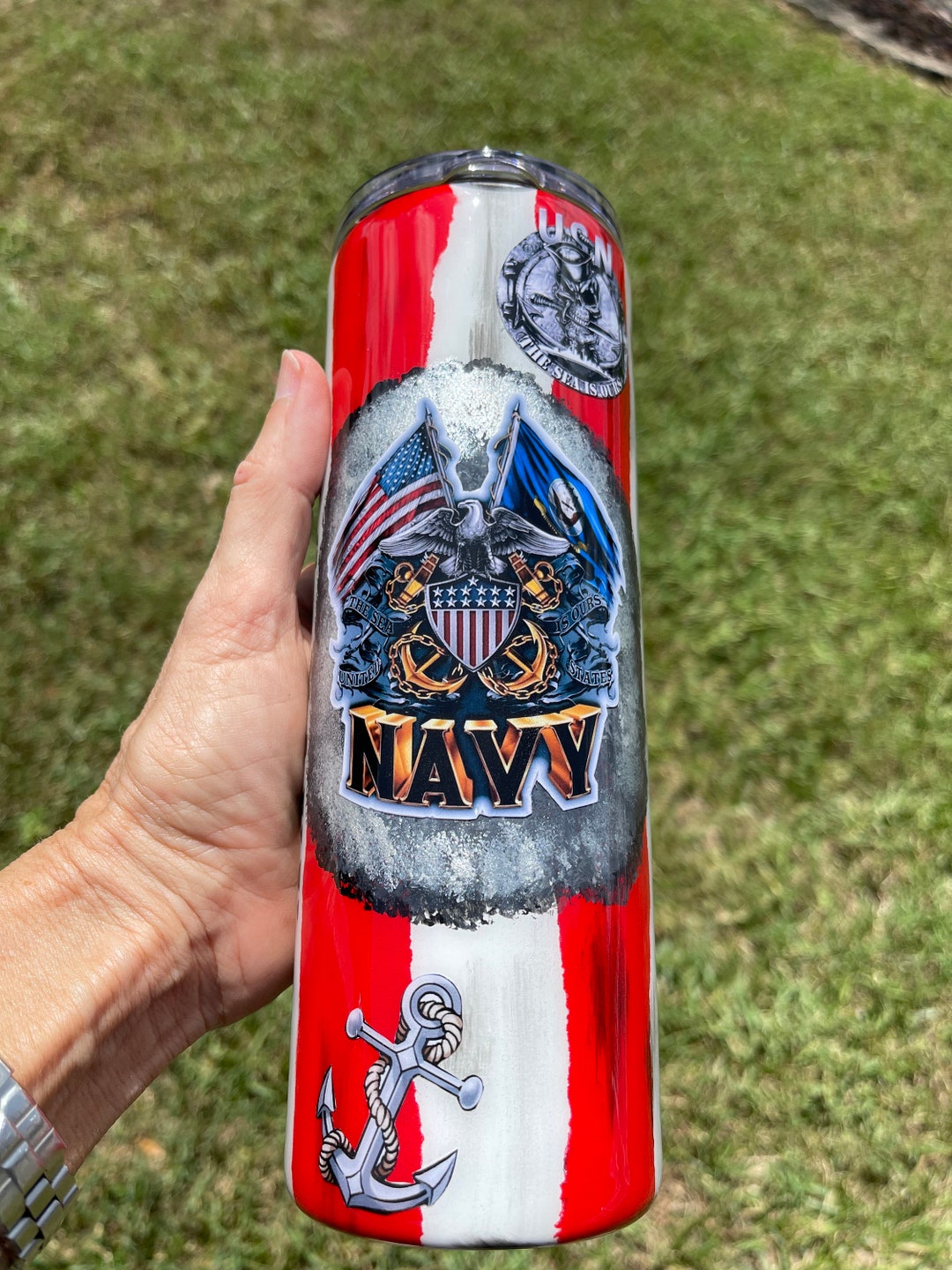 Military Tumbler Navy Tumbler Flag Tumbler USA American Tumbler FREE