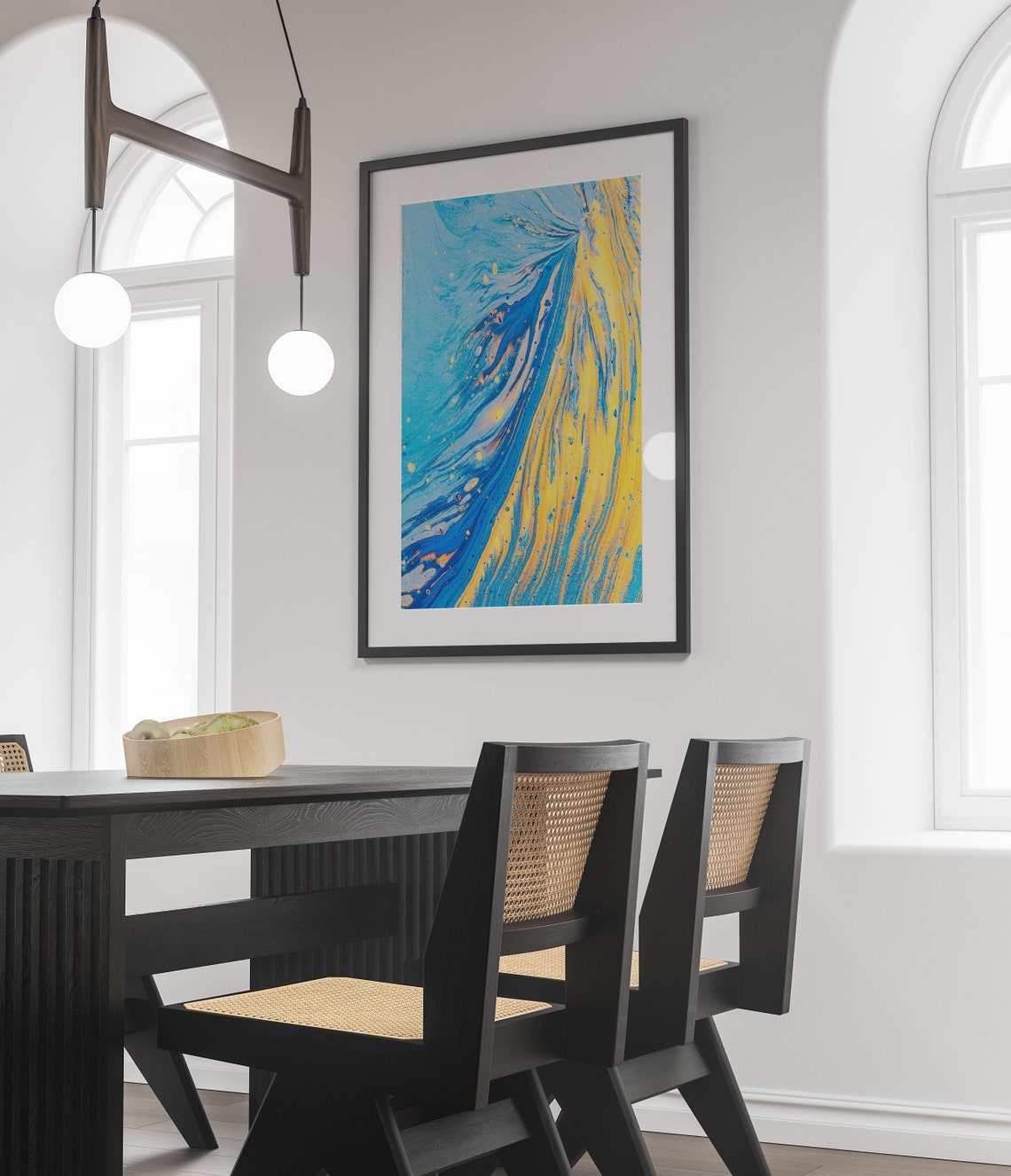 Abstract Wall Art Blue Yellow Wall Art Yellow Blue Print Etsy