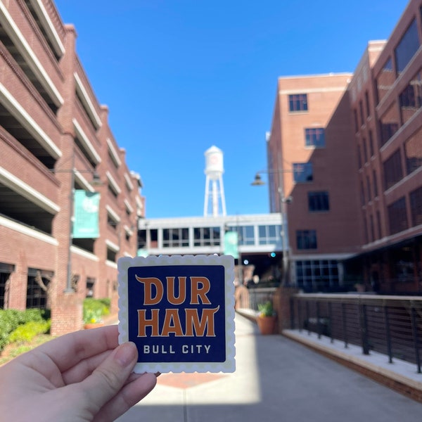 Durham Bull City Sticker | Durham North Carolina | Bull Durham | Durham Bulls | Waterproof Sticker