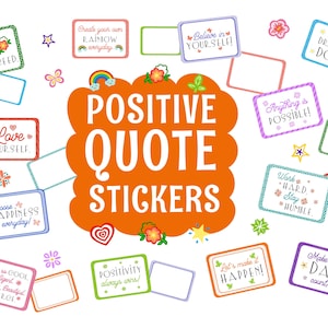 Positive Zitate Digitale Aufkleber, Vorgeschnittene Digitale Planer Aufkleber, GoodNotes Aufkleber, 14 PNG Bonusdateien, PNGs, Motivationszitate