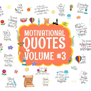 Motivationszitate Digitale Aufkleber Band 3, vorgeschnittene digitale Planeraufkleber, GoodNotes Aufkleber, 36 PNG Bonusdateien, Planeraufkleber