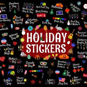 Stickers numériques de vacances pour mode sombre, agenda sombre, autocollants de planificateur numérique prérecadrés, autocollants GoodNotes, 114 fichiers bonus PNG, agenda