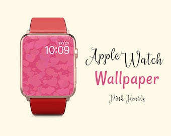 Fondo de pantalla de corazones rosas para Apple Watch (Descarga digital)